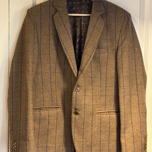 Raymond Tan and Blue Checkered Men's Blazer